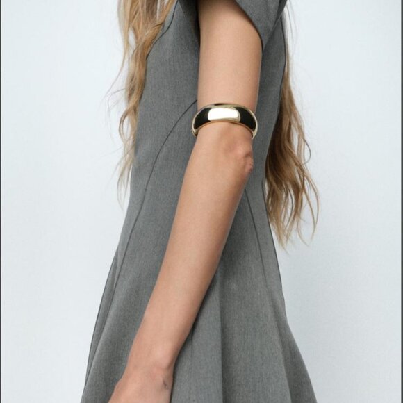 ZARA Gray Draped Midi Dress – Size XL – New With Tags (2121/023/811) 🩶 - Picture 2 of 16